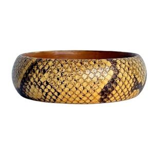 Vintage Snakeskin and Leather Bangle